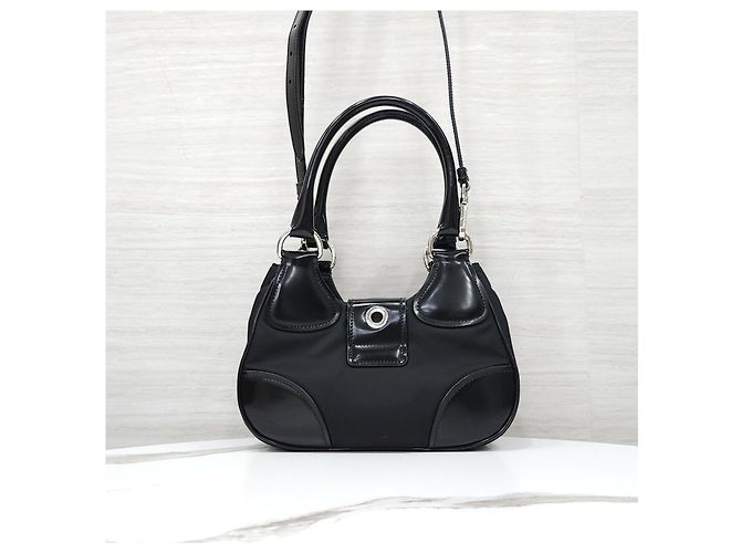 Prada Borsa Moon in nylon e pelle - vista 13