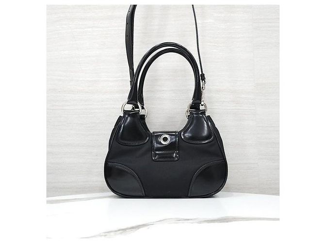 Prada Borsa Moon in nylon e pelle - vista 3