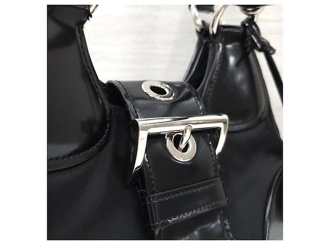Prada Borsa Moon in nylon e pelle - vista 5