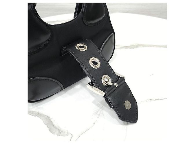 Prada Borsa Moon in nylon e pelle - vista 7