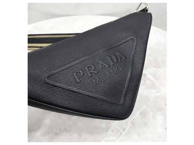 Prada Borsa a tracolla Triangle in pelle Saffiano - vista 5