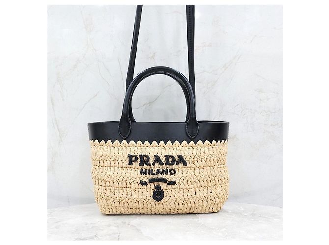 Prada Mini borsa tote in pelle crochet - vista 11