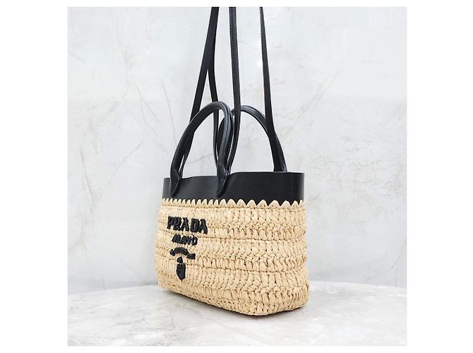 Prada Mini borsa tote in pelle crochet - vista 12