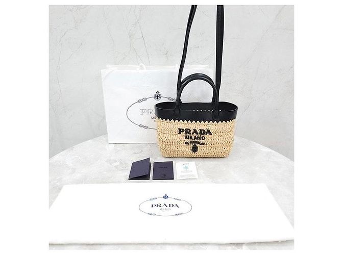 Prada Mini borsa tote in pelle crochet - vista 7