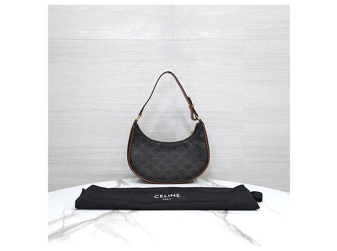 Céline Borsa Aby in tela Triope Taupe - vista 10