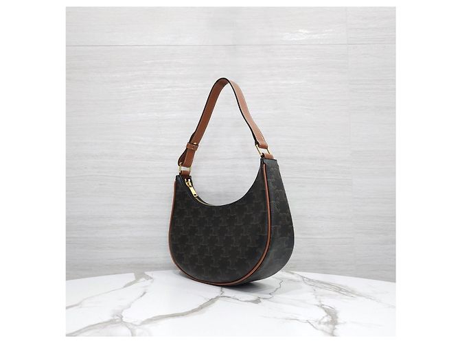Céline Borsa Aby in tela Triope Taupe - vista 12