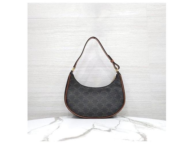 Céline Borsa Aby in tela Triope Taupe - vista 3