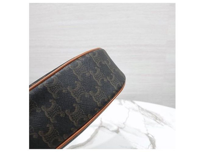 Céline Borsa Aby in tela Triope Taupe - vista 8