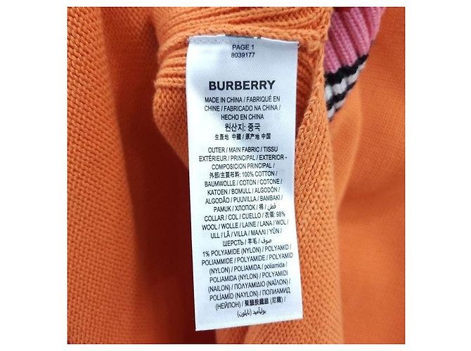 Burberry Strickweste aus Baumwolle mit orangefarbenem Logo XS - Ansicht 9