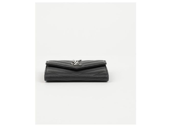 Autre Marque Cassandra Matelassé Small Envelope Wallet Schwarz Silber - Ansicht 11