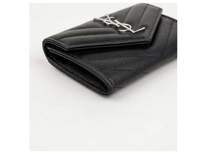 Autre Marque Cassandra Matelassé Small Envelope Wallet Schwarz Silber - Ansicht 12