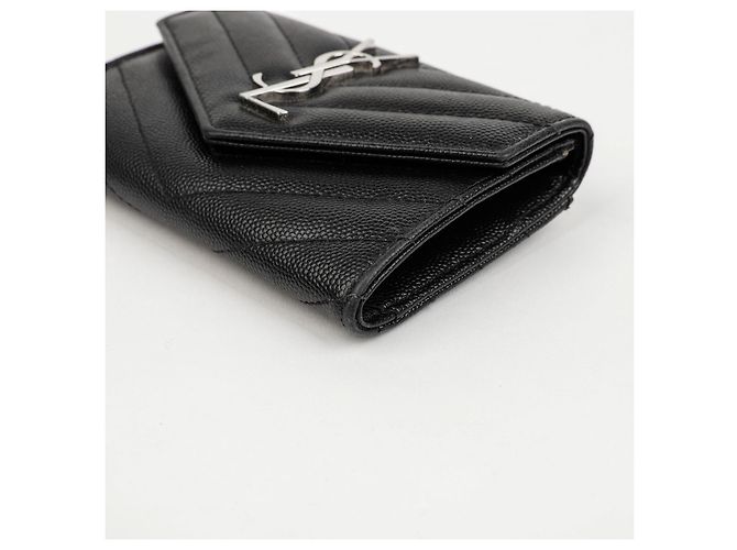 Autre Marque Cassandra Matelassé Small Envelope Wallet Schwarz Silber - Ansicht 13