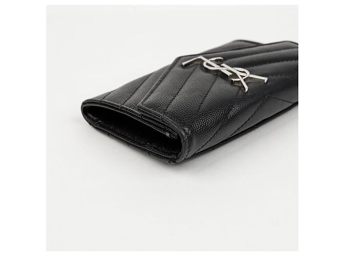 Autre Marque Cassandra Matelassé Small Envelope Wallet Schwarz Silber - Ansicht 14