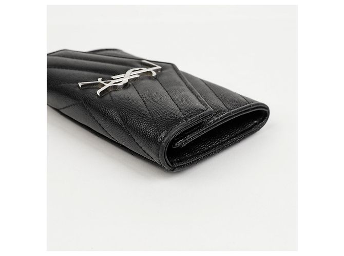Autre Marque Cassandra Matelassé Small Envelope Wallet Schwarz Silber - Ansicht 15