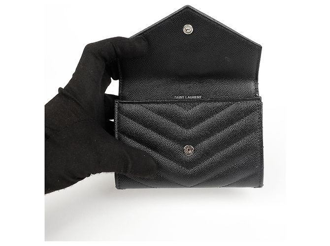 Autre Marque Cassandra Matelassé Small Envelope Wallet Schwarz Silber - Ansicht 16