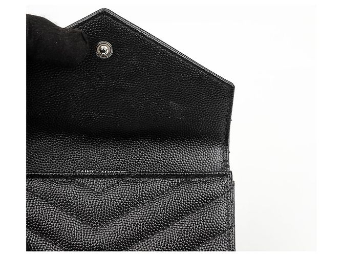 Autre Marque Cassandra Matelassé Small Envelope Wallet Schwarz Silber - Ansicht 17