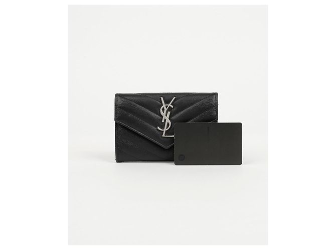 Autre Marque Cassandra Matelassé Small Envelope Wallet Schwarz Silber - Ansicht 19