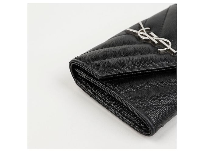 Autre Marque Cassandra Matelassé Small Envelope Wallet Schwarz Silber - Ansicht 3
