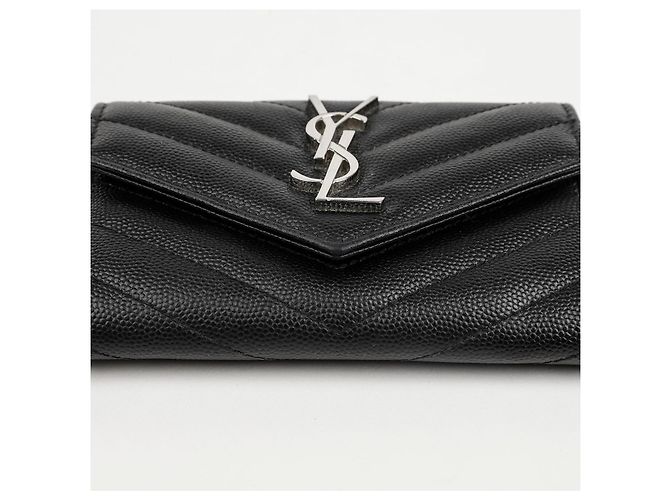 Autre Marque Cassandra Matelassé Small Envelope Wallet Schwarz Silber - Ansicht 4