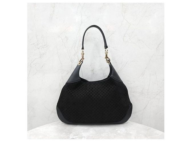 Gucci Borsa a tracolla grande in camoscio - vista 4