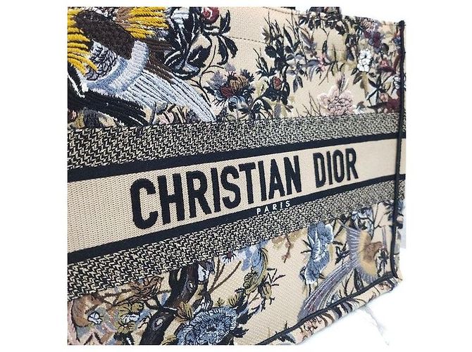Dior Borsa Book Tote Medium Beige Multicolor Ricamo Jardin D'hiver - vista 6