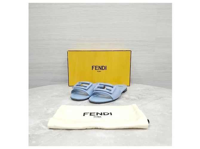 Fendi Slippers Sandali Baguette blu - vista 14