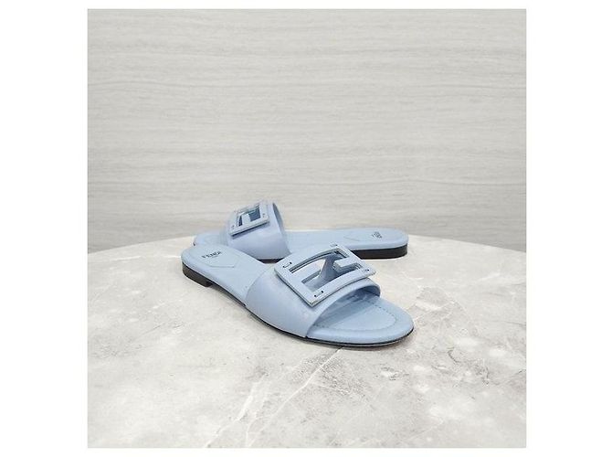Fendi Slippers Sandali Baguette blu - vista 4