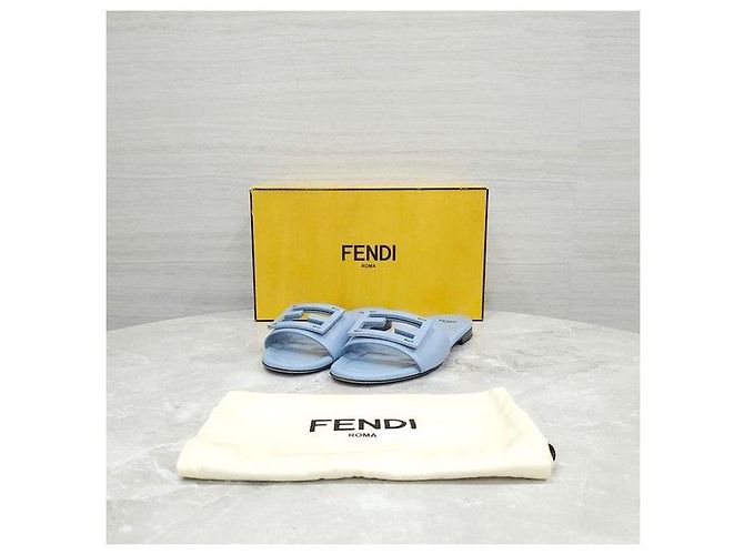 Fendi Slippers Sandali Baguette blu - vista 7