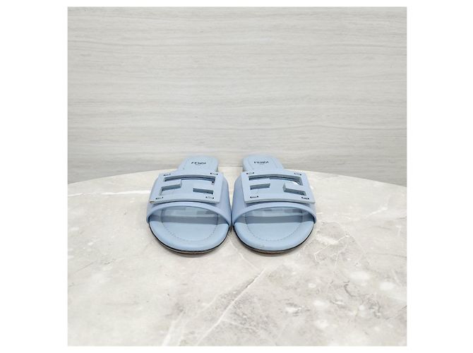Fendi Slippers Sandali Baguette blu - vista 9