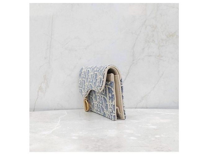 Dior Tarjetero Saddle Denim Oblique - vista 11