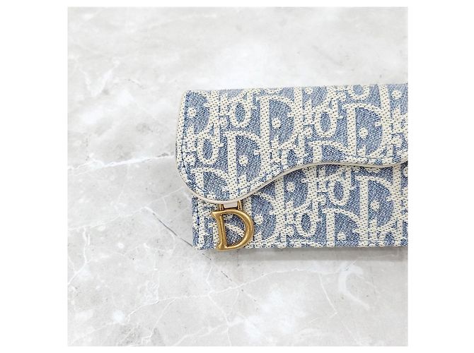 Dior Tarjetero Saddle Denim Oblique - vista 13