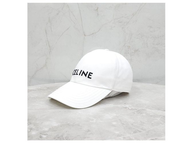 Céline Cappellino da baseball in cotone bianco - vista 10