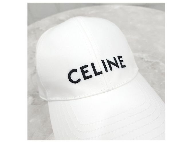 Céline Cappellino da baseball in cotone bianco - vista 12