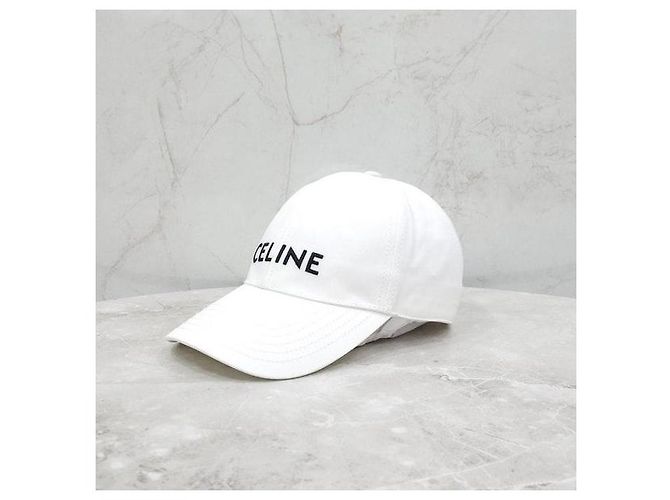 Céline Cappellino da baseball in cotone bianco - vista 2