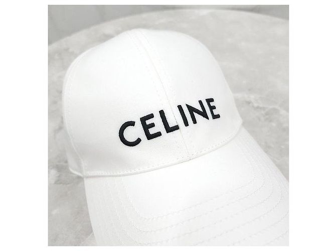 Céline Cappellino da baseball in cotone bianco - vista 4