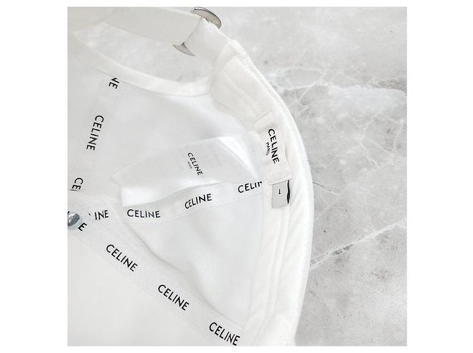 Céline Cappellino da baseball in cotone bianco - vista 7