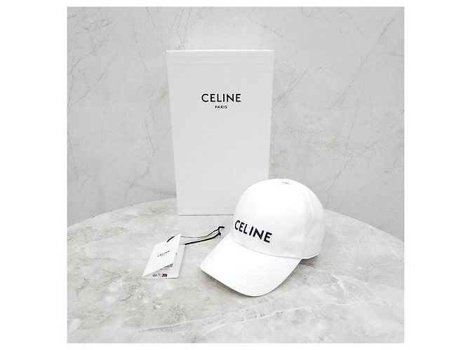 Céline Cappellino da baseball in cotone bianco - vista 8