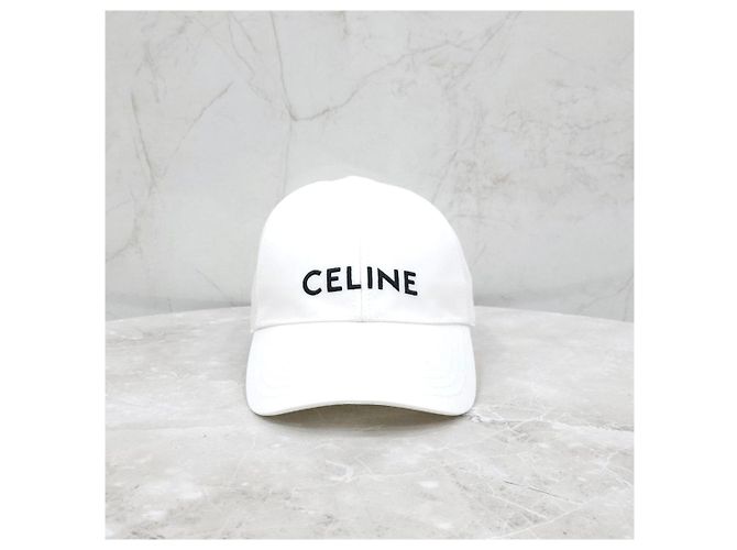 Céline Cappellino da baseball in cotone bianco - vista 9