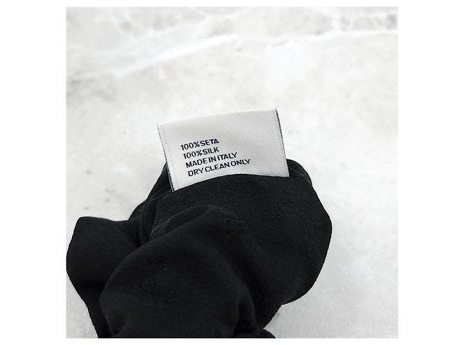 Céline Scrunchie Triomphe in seta e cristalli finitura dorata - vista 14