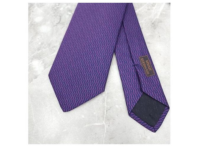 Hermès Seidenkrawatte Violet Marine - Ansicht 3