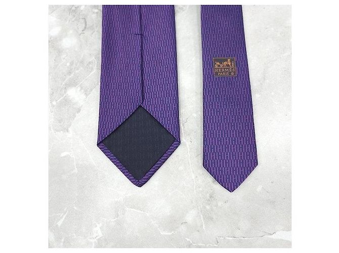 Hermès Seidenkrawatte Violet Marine - Ansicht 4