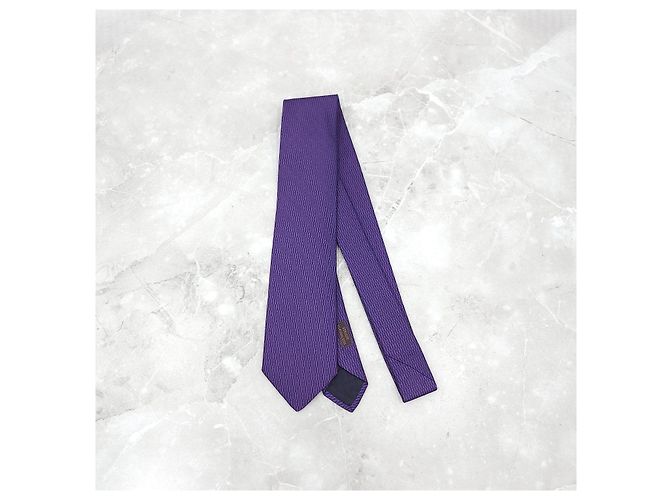 Hermès Seidenkrawatte Violet Marine - Ansicht 8
