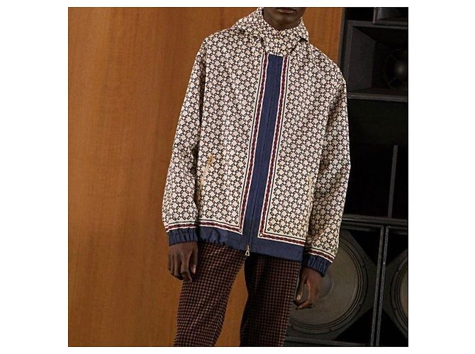 Gucci Giacca con cappuccio in nylon geometrico - vista 15