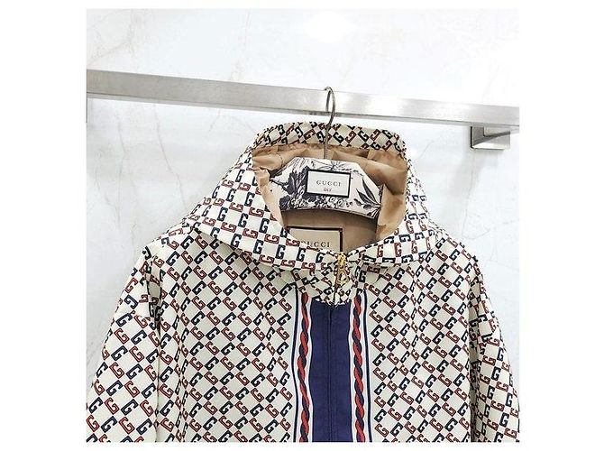 Gucci Giacca con cappuccio in nylon geometrico - vista 3