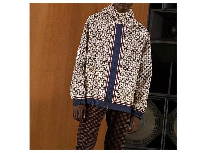 Gucci Giacca con cappuccio in nylon geometrico - vista 7