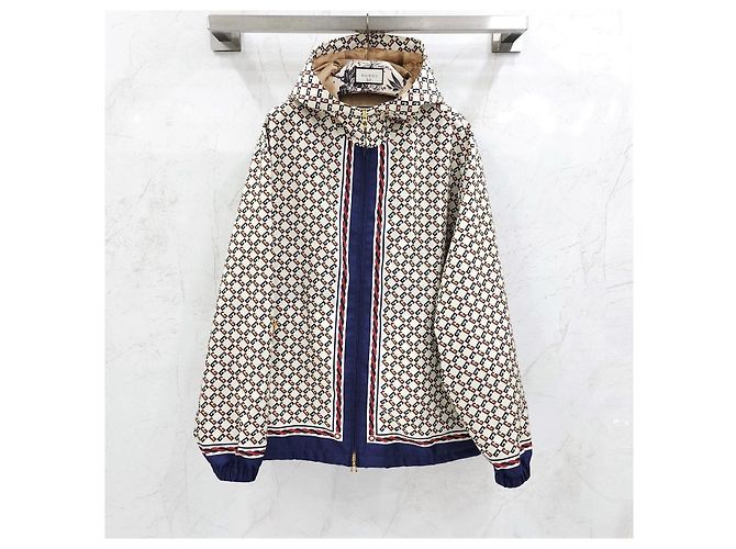 Gucci Giacca con cappuccio in nylon geometrico - vista 9