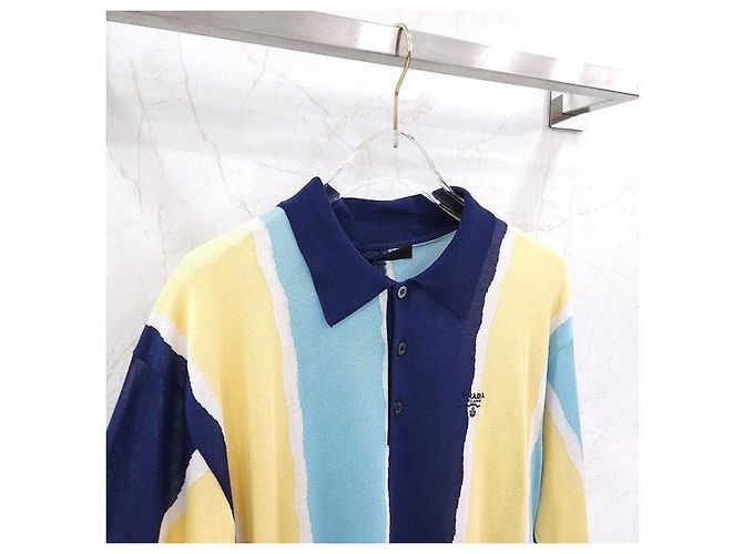 Prada Logo Stripe Polo Knit - view 3