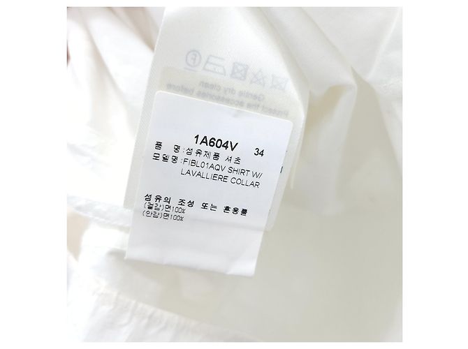 Louis Vuitton Camicia bianca con monogramma fil coupé e fiocco da donna - vista 10