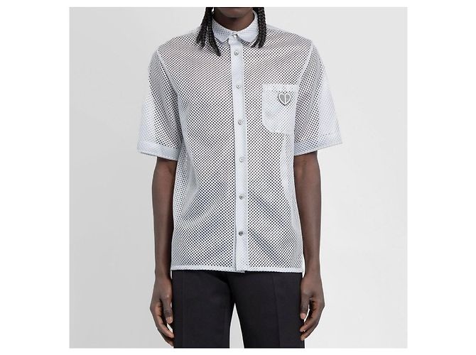 Dior Camicia a maniche corte in mesh con logo a cuore - vista 10