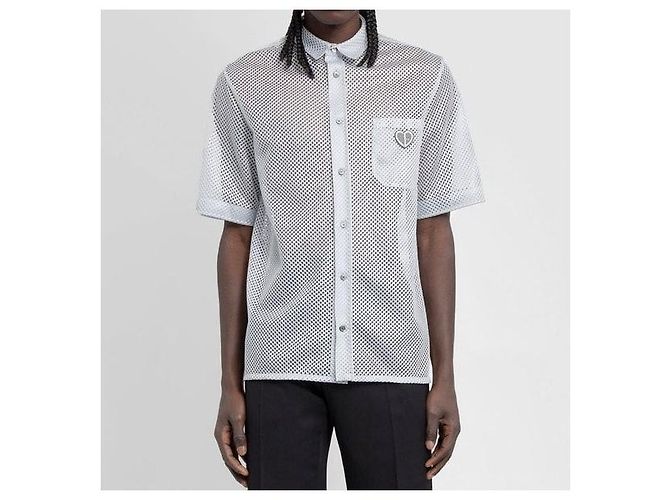 Dior Camicia a maniche corte in mesh con logo a cuore - vista 5